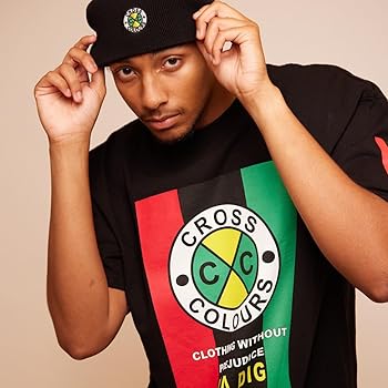 CROSS COLOURS Flag Logo T-Shirt (US, Alpha, Small, Regular